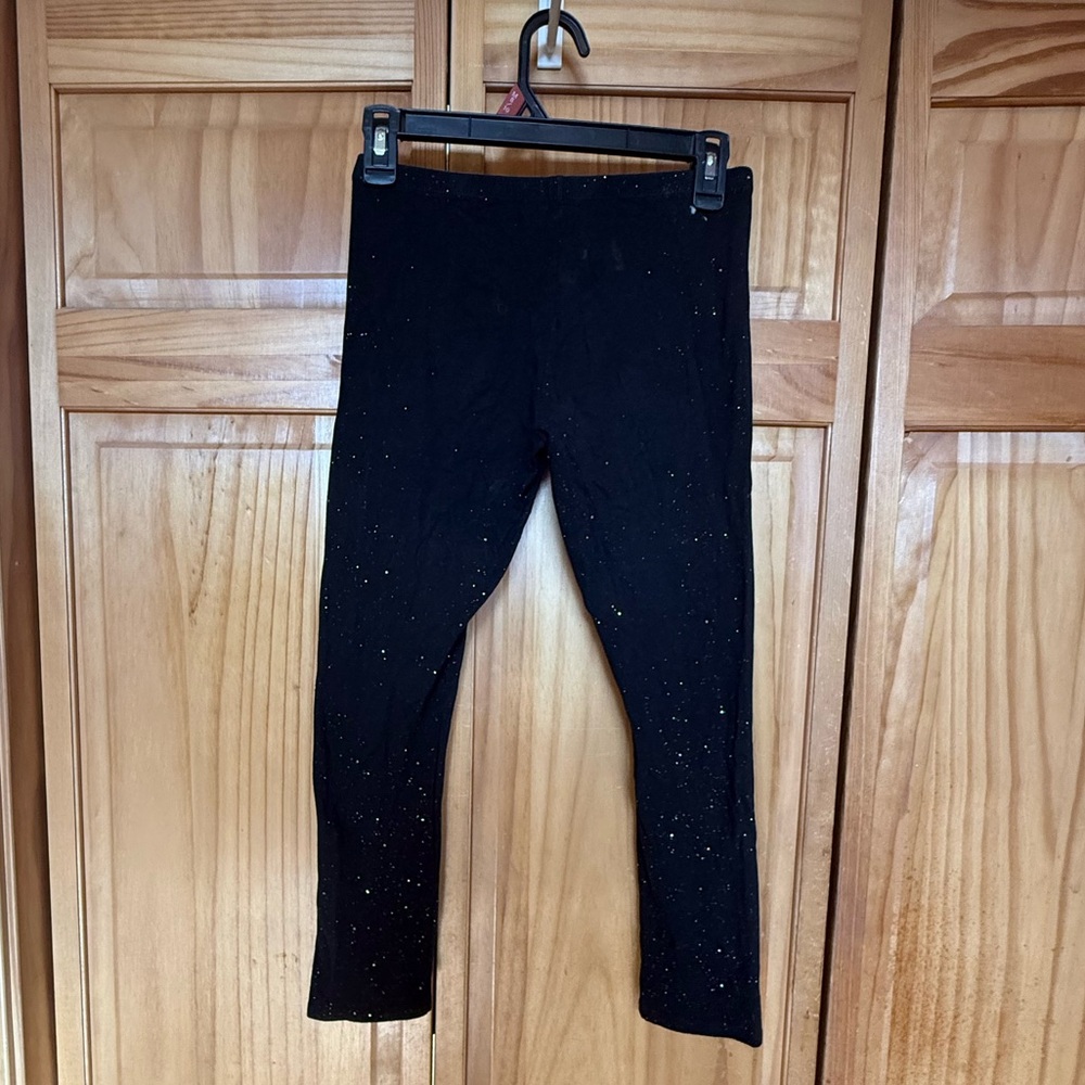 Faded Glory‎ Glittery Black Leggings Girl’s XL Sparkle